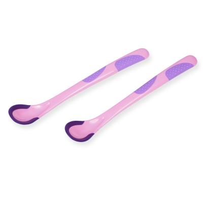 China PP TPE BSCI Color Change Soft Tip Baby Feeding Spoon for sale