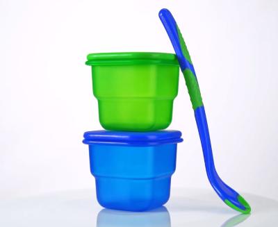 中国 スプーンとの気密のプラスチック2pcs BPAの自由な食糧貯蔵 販売のため