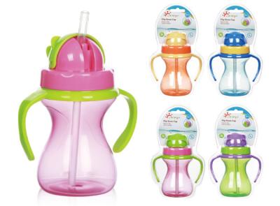 China Double Handle PP Silicone BPA Free 9oz 290ml Baby Straw Cup for sale