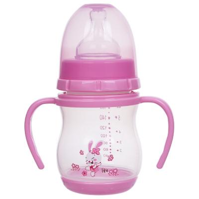 China BPA FREE Wide Neck Double Handle PP 6oz Baby Feeding Bottle for sale