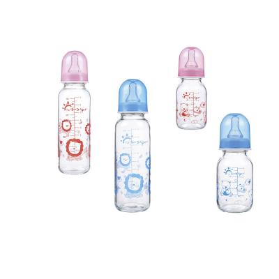 China Standard Neck 9oz 250ml Heat Resistant Glass Baby Feeding Bottles for sale