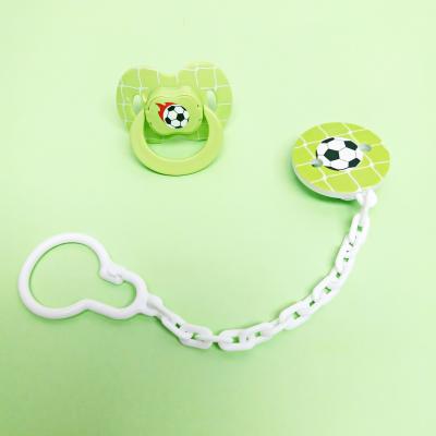 China Football Safety Chain Breastfed Newborn Baby Dummies for sale