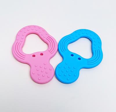China Strawberry Silicone Nitrosamine Free 3 Month Baby Rubber Teether for sale