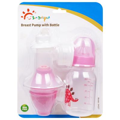 China PP Latex BPA Free Manual Breast Pump With Bottle for sale