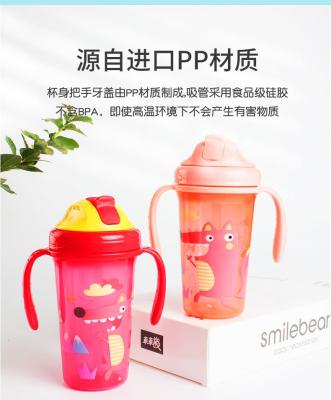 China Bebê (NOVO) Straw Cup de 300ml PP com punho dobro à venda