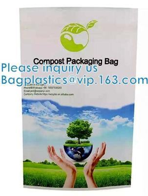 China Bio, eco, compost, Square bottom, Flat Bottom, Stand Up, Side Gusset, Zipper Top, With Window, Tear Notches for sale