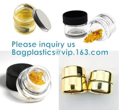 China 3ml 5ml 7ml Wax Concentrate Clear Glass Jar, Round Shape Reusable Mini Glass Jar, Glass bottle for sale