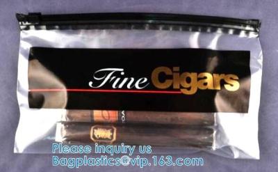 China Slider Tobacco Bags, Zipper Cigar Pouches, Fine Tobacco, Slider Top Closure Polyethylene Bags for sale