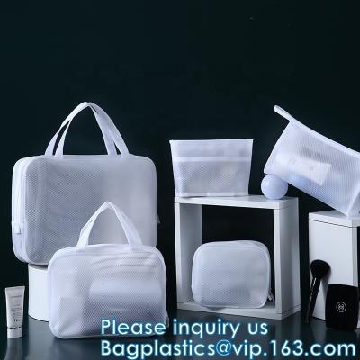 China Os arti'culos de tocador geados de EVA Cosmetic Tote Bag Travel ensacam o organizador impermeável Pouches With Handle da composição à venda