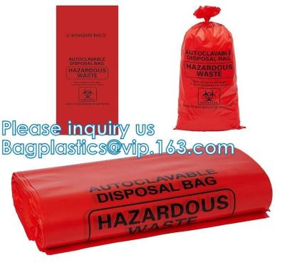 China Polypropylene Biohazard Disposal Bags, Warning Label, Sterilization Printed, Waste Bags With Biohazard Symbol for sale