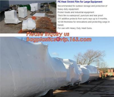 China Heavy-Duty POF Boat Shrink Wrap Film, Central Fold Film, Colored Printed Protective Heat Shrinkable Film for sale
