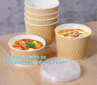 China Eco Friendly, Oil Resistant, Salad Soup Rice Noodles Bowl, Bamboo Pulp, Disposable, Kraft Paper Bowl Lid for sale
