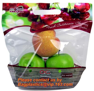 China Slider Zipper Fruit Vegetable Bags, Customizable Stand Up With Handle Packing Bag, Fruits Storage Packaging for sale