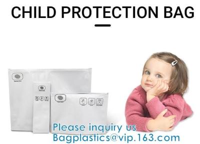 China Child-Resistant Locking Pouches, Exit Bag, Packaging Baggies, Odor Barrier, Metallized interior for sale