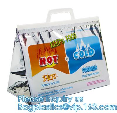 China Handle Freezer bags, Insulated Reusable Grocery Thermal Cooler Bag, THERMO ALUMINIUM FOIL LUNCH BAG for sale