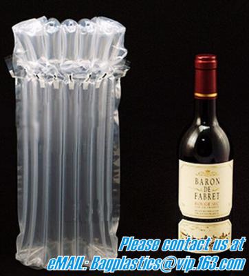 China Inflated Wine Bottle Protector Bags, Sleeves Glass Travel Transport, Air Filled Column, Leakproof Cushioning for sale