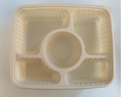 China Catering Eco-Friendly Container Compartment Starch lunch Meal Box, Disposable Takeaway Packaging, Takeout for sale