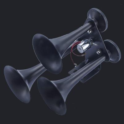 China 12/24V loud sound big train air horn Three Trumpet Chrome Air Horn (HS-1023TB) for sale
