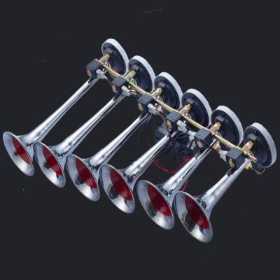 China New Arrive 12/24V  six pipe  loud sound big truck  Chrome Air Horn (HS-1027) for sale