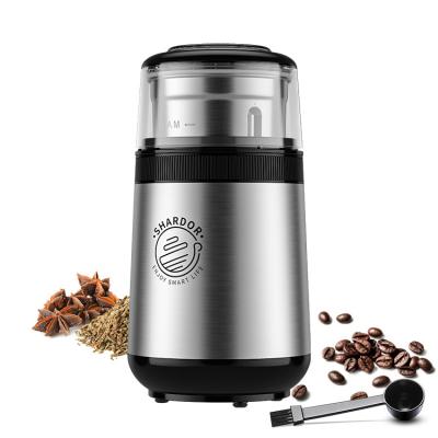 China Medium Powder Removable Coffee Grinder EU Plug Transparent Lid SS304 Silver Coffee Machine for sale