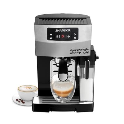 China ABS Coffee Machine With Milk Frother SS304 Single Coffee Cappuccino Latte Espresso Maker for sale