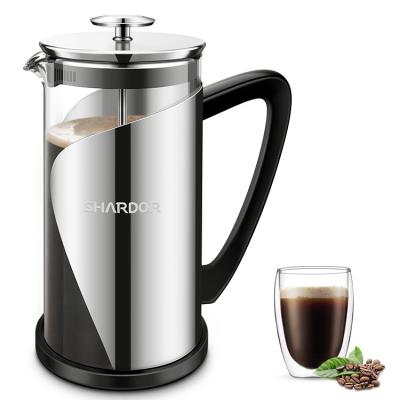 China BPA Free Electric French Press Coffee Maker Stainless Steel ABS 2 Layer Filter 1000ml for sale