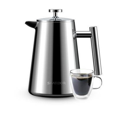 China 1000ml/34oz Stainless Steel Plunger Coffee Pot Vacuum 13.4*20.5cm for sale