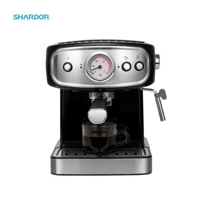 China 1.25L Removable Battery Powered Coffee Machine Pressure Gauge Milk Frother Steamer Machine for sale