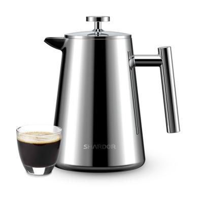 China 1000ML Automatic French Press Coffee Maker Travel Stainless Steel Double Wall for sale
