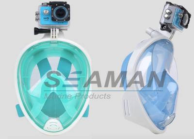 China Seque y empañe la máscara libre del tubo respirador de la cara llena con el soporte de cámara de Gopro para los adultos y la juventud en venta