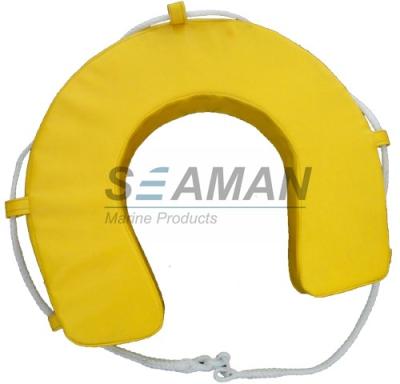 China Yellow / White PVC Horseshoe Lifebuoy Leisure Boat Yacht Lifesaving Ring for sale