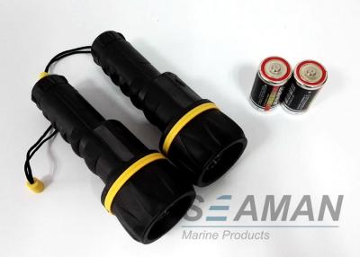 China Water Proof Plastic Rubber 3 Led Torch Marine Boat Flashlight Dry Battery for sale