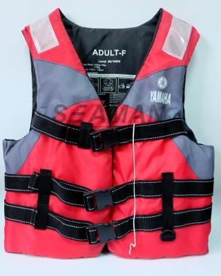 China Nylon Polyester Red / Grey YAMAHA Life Jacket Water Sport Foam Life Vest for sale