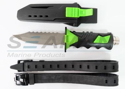 China Titanium scuba diving knife water sports equipment with sheath and straps for sale