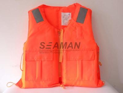 中国 海洋の堅い泡のオレンジ仕事の救命胴衣86-5の移民のための大人の救命胴衣 販売のため