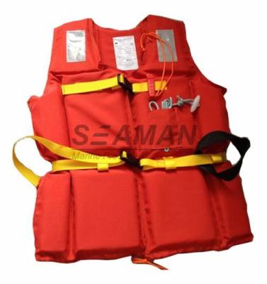 中国 210Dポリエステル オックスフォードEPEの泡の労働者の笛/救助の相棒ラインが付いている大人の救命胴衣 販売のため