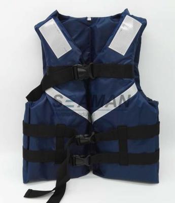 Chine taille réfléchie S, M, L, XL de bande du gilet de sauvetage de Watersports des hommes de bleu marine de 300D Oxford SOLAS à vendre