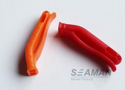 China Orange ABS Plastic Life Jacket Whistle For Rescue Survival ISO Approval for sale