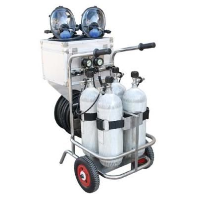 China CE Movable Long Tube Scba Breathing Apparatus Trolley Mounted for sale