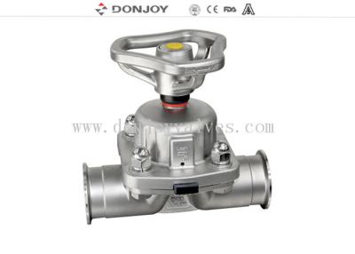 China Stainless Steel Manual Sanitary  Diaphragm Valve With FDA Membrane One Year Warranty for sale