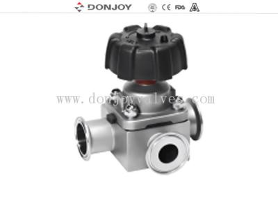 China 316L SS 1.5inch 3 way Clamp Sanitary Diaphragm Valve for phamacy hygienic process for sale