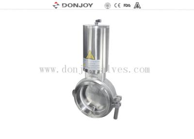 China Sanitary Grade 12 inch double acting  Stainless steel 316 Pneumatic Butterfly Valve For Powder for sale