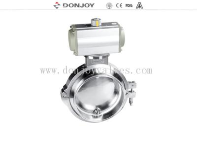 China Hygienic single acting  pneumatic powder clamp butterfly valve small torque for sale