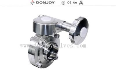 China Donjoy Stianless Steel Manual fine tuning sanitary butterfly valves with Wled Connection for sale