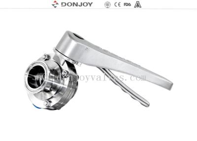 China Manual clamped sanitary buttterfly valves with stainless steel handle for sale