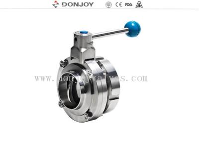 China DONJOY quality sanitary stainless steel 304 / 316L DN 50 Butterfly Valves Single Weld and DIN male threded connection for sale
