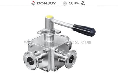 China Manual  3 way Non-retention full port ball valve with plastic handle for sale