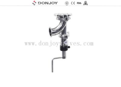 China SS304 And SS316L Stainless Steel Sanitary Manual Tank Bottom Seat Valve 90 Elbow Type for sale