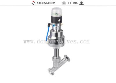 China DN100 SS Pneumatic Actuator Angle Seat Valve with tri clamp end for sale