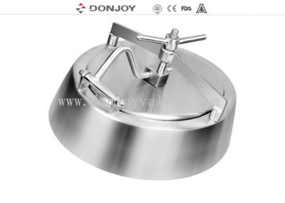 China SS304&316L;Elliptical Tank Manhole Cover Wheel Handle Outward Opening 490*390mm for sale